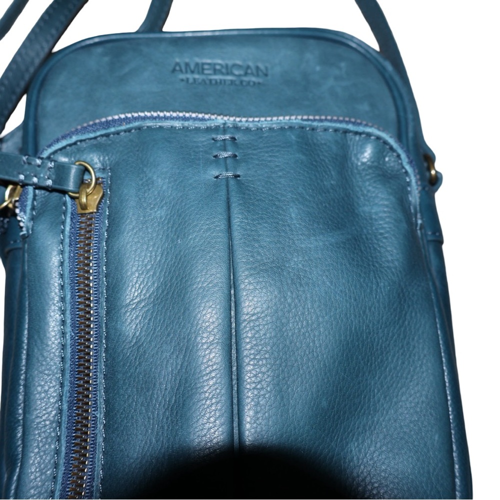American‎ Leather Co. Teal Crossbody Bag - Picture 7 of 10